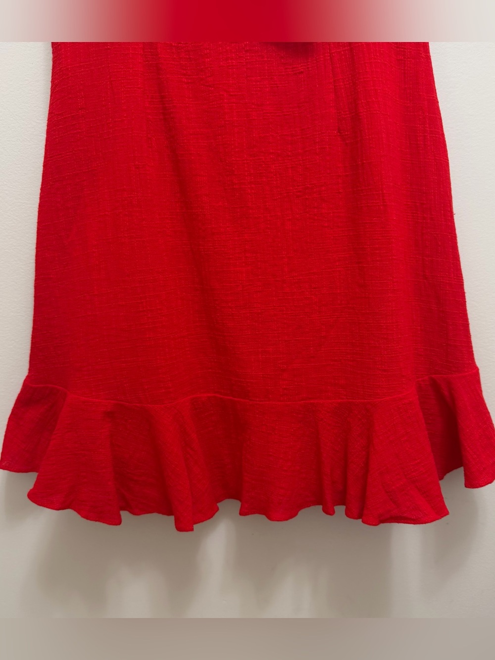 Selfie Leslie Ruffle Mini Dress Strapless Red Size M NWT NEW - Picture 6 of 11